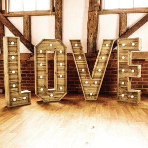 Rustic wooden love letters