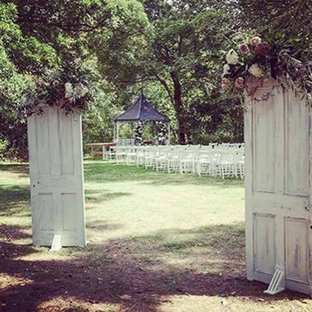 Rustic door wedding arch
