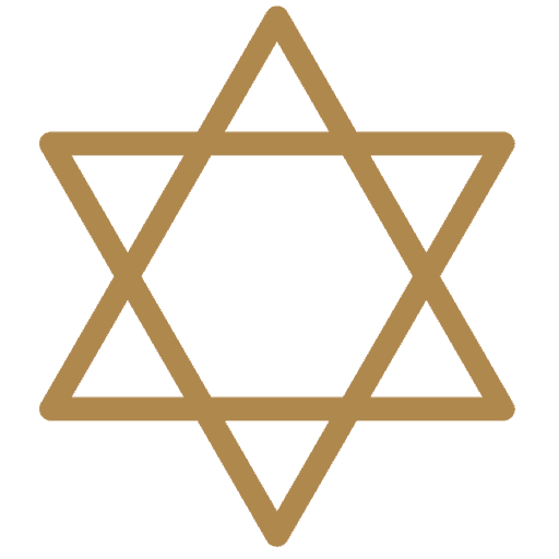 Gold Star of David outline on a light background, perfect for London styling.