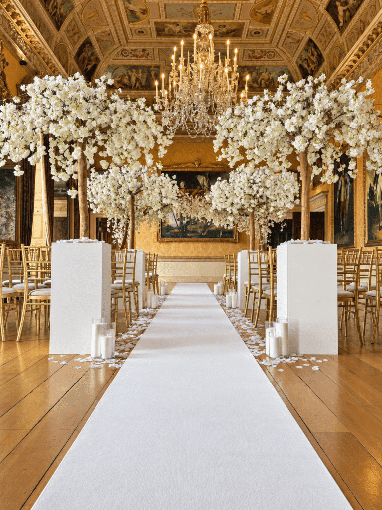 White blossom tree wedding